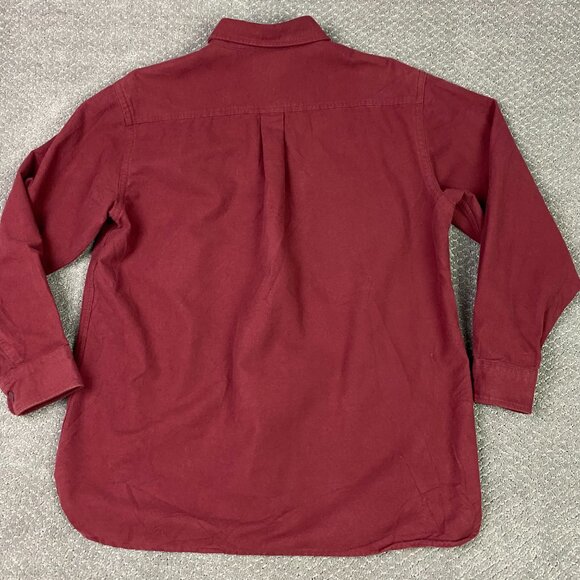 LL Bean Chamois Cloth Shirt Men's Large Red Cotton Hiking Outdoor Button 0 MT03 - Picture 3 of 10